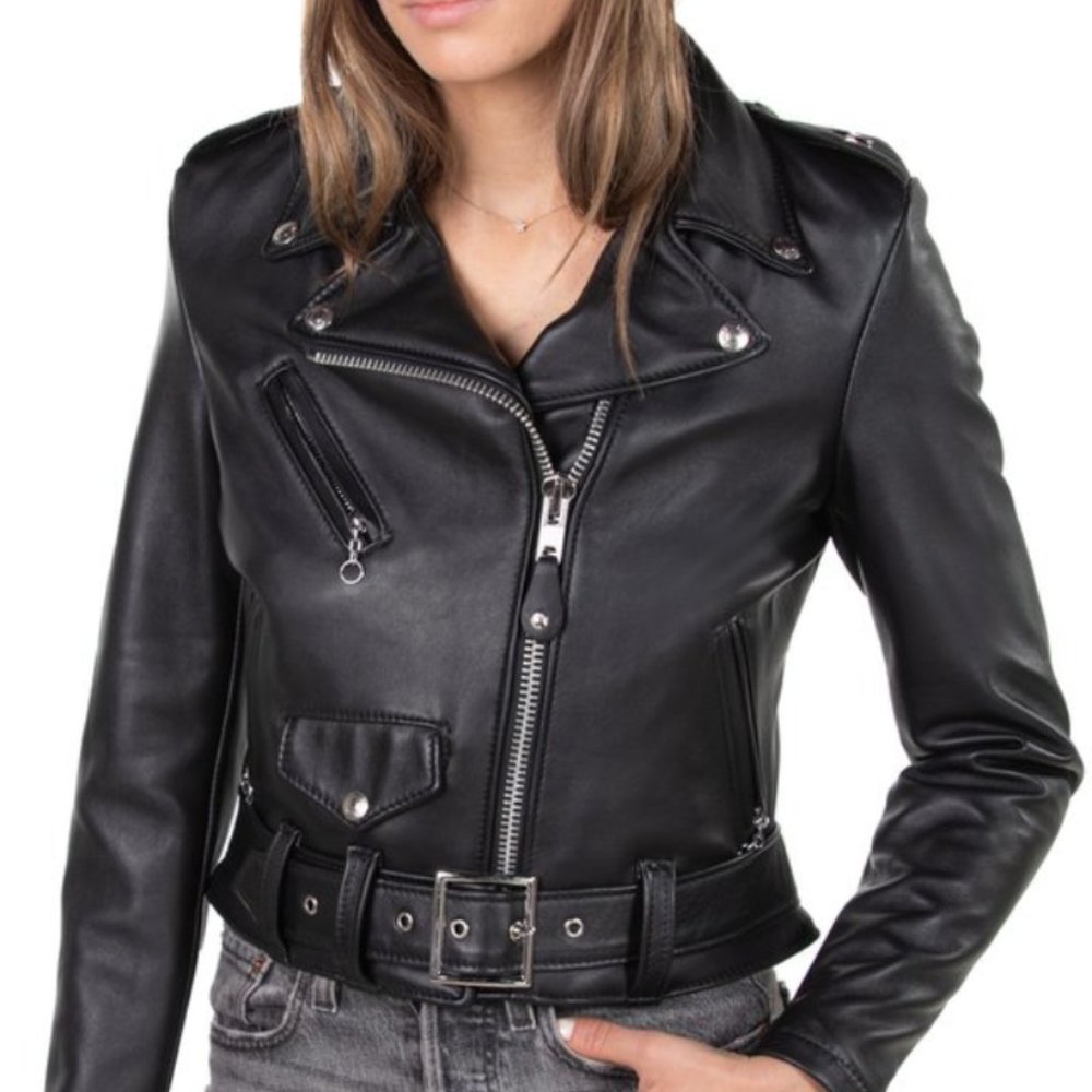 Women's Cropped Perfecto® in Lambskin Leather Jacket
